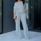 Asymmetrical Off-Shoulder Two-Piece Set