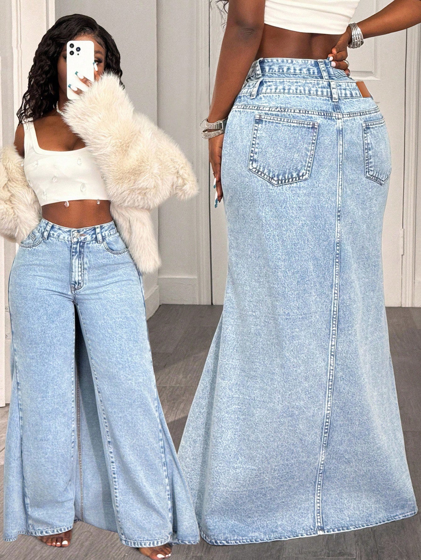 Relaxed Fit High-Rise Wide Leg Jeans
