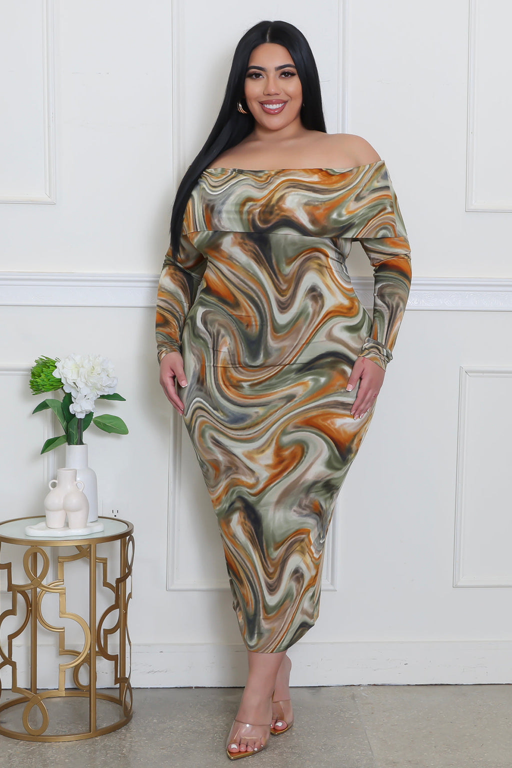 Plus size To The Beat dress by Fasheabe featuring a stylish, vibrant design, perfect for casual or semi-formal occasions.