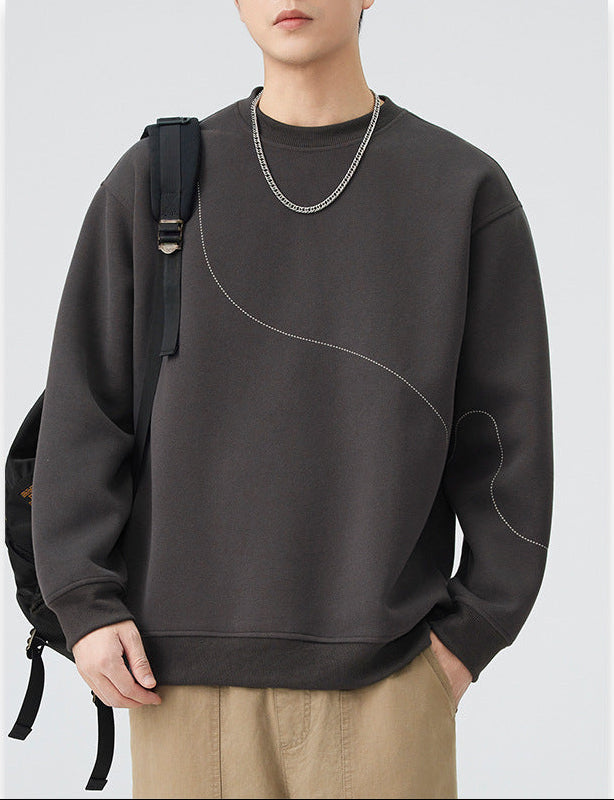 Men's eprolo hoodie with stylish stitching and embroidery, featuring a comfortable fit and casual design.