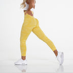 Snowflake camouflage seamless yoga pants by Plush Fashion Hub, high-waisted activewear leggings with a stylish winter print.