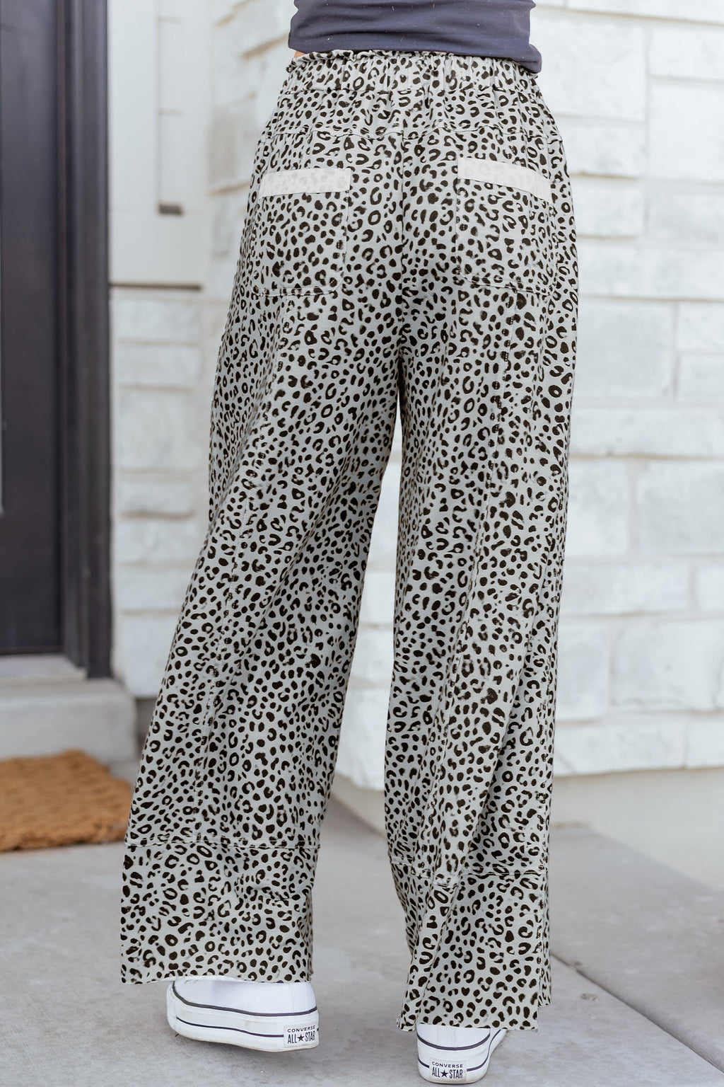 Maisie Leg Terry Knit Pants by Threaded Pear, stylish casual pants with a relaxed fit and soft terry knit fabric.
