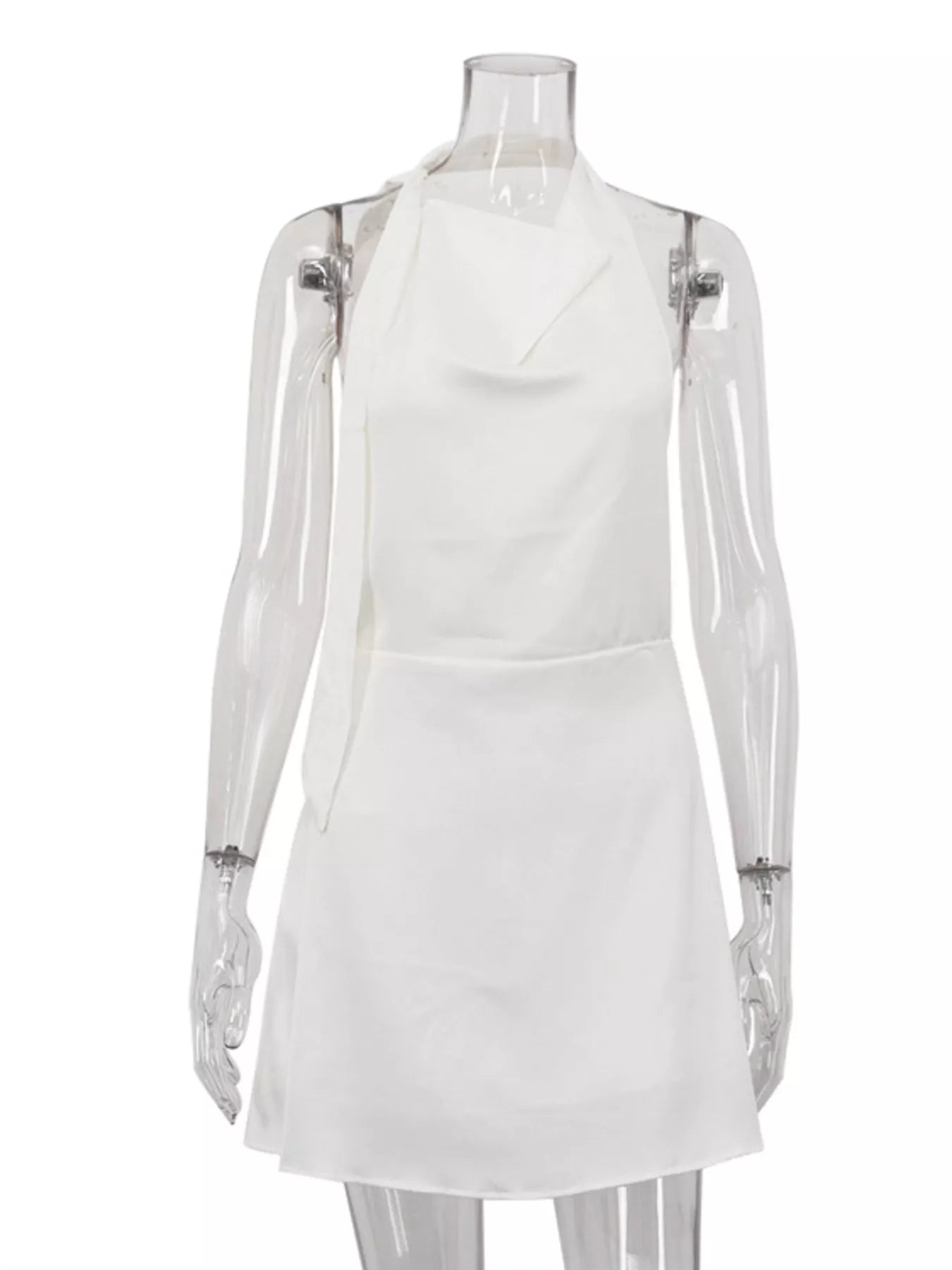 Shopimist halter neck mini dress featuring a fitted silhouette and stylish design, perfect for casual or semi-formal occasions.