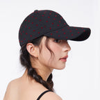 Women's heart print casual baseball hat by Trendsi, adjustable sport cap with cute heart design, perfect for casual wear.