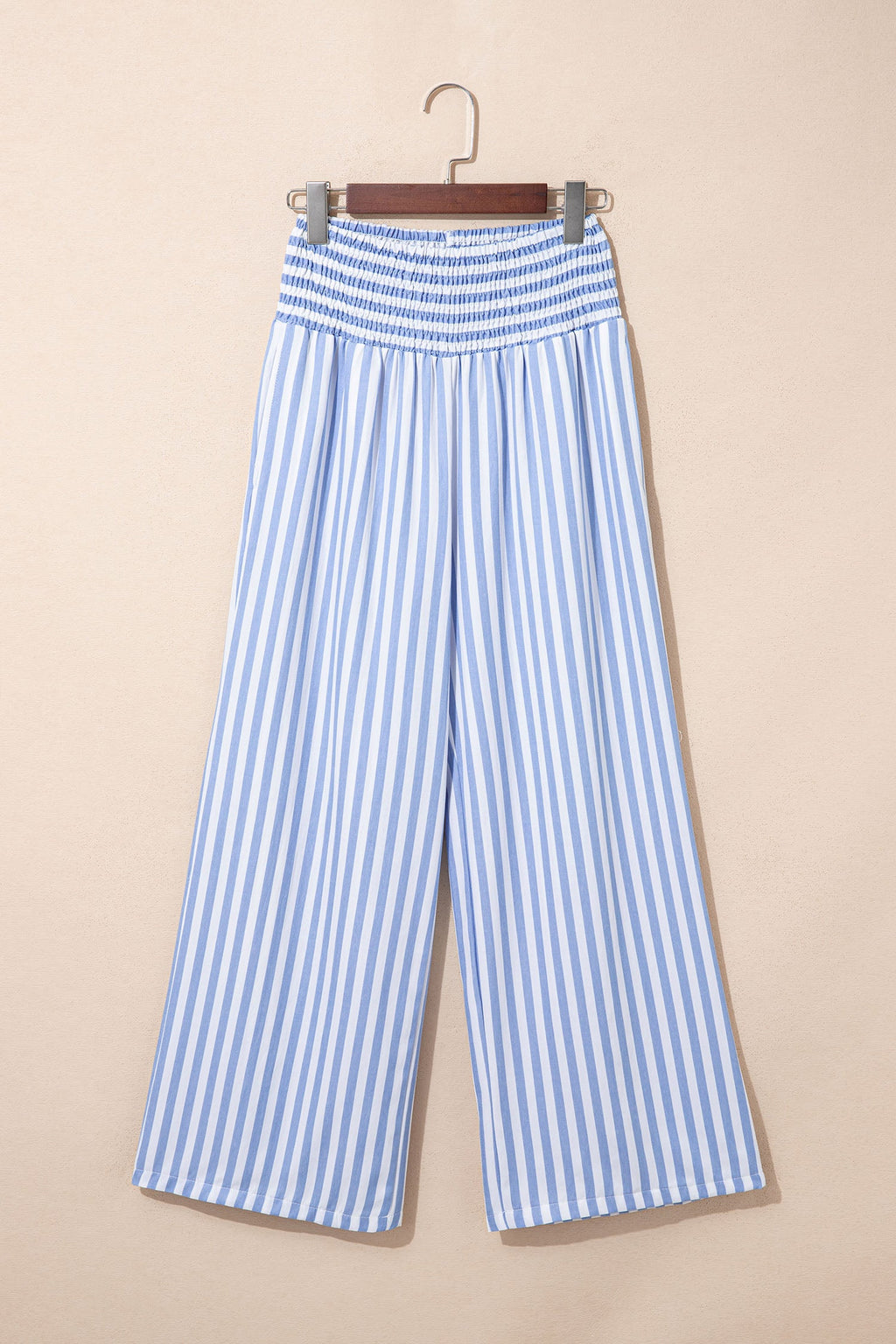 Light beige Brooke Waist Loose Summer Pants from Threaded Pear, featuring a relaxed fit and casual style for warm weather.