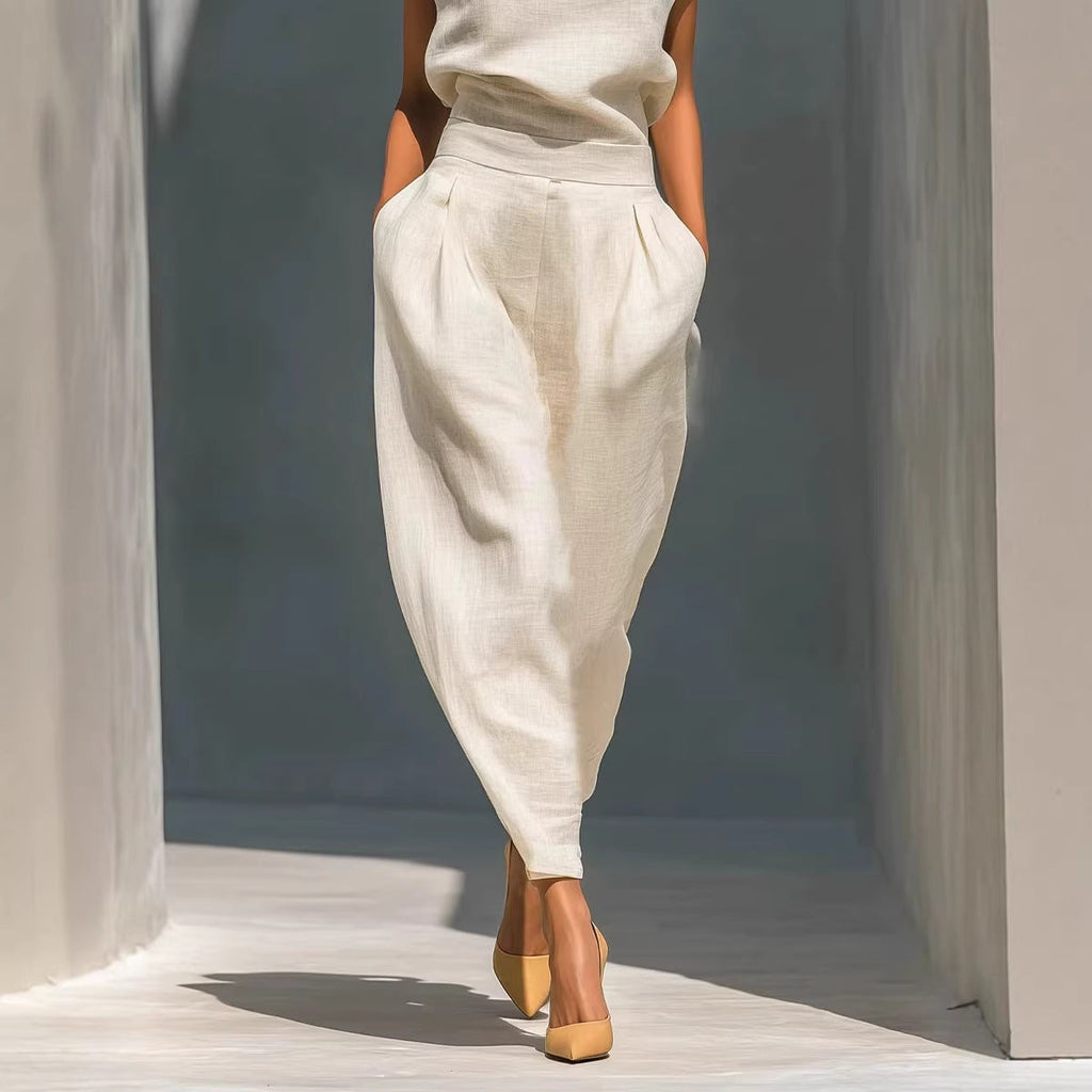 Women's Chinese-style satin short-sleeve top and pants set from FitiqueFit, casualwear, showcasing elegant satin fabric and traditional design.