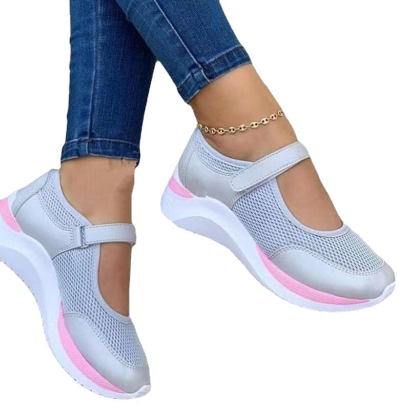 Women's round toe Velcro platform sandals by Plush Fashion Hub, featuring chunky sole and adjustable straps.