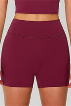Fitglutes activewear one-shoulder crop top and matching shorts 2-piece gymwear set, stylish workout clothes for women.