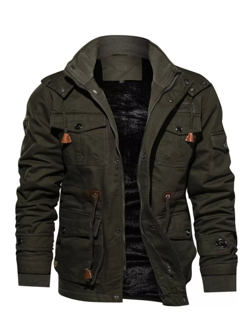 Men's plus size winter coat with a zipper, warm and insulated, by Shopimist, featuring a hood and quilted design for cold weather.