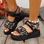 Open toe platform sandals from Shopimist featuring a stylish design with chunky heels and adjustable straps.