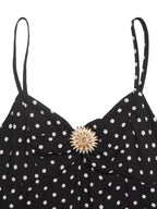 Polka Dot Ruffle Hem Spaghetti Strap Dress
