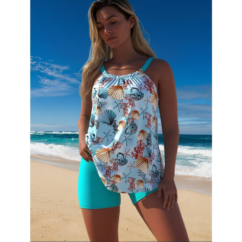 Plus size women's one-piece swimsuit by FitiqueFit featuring a supportive, stylish swimwear design in vibrant colors.