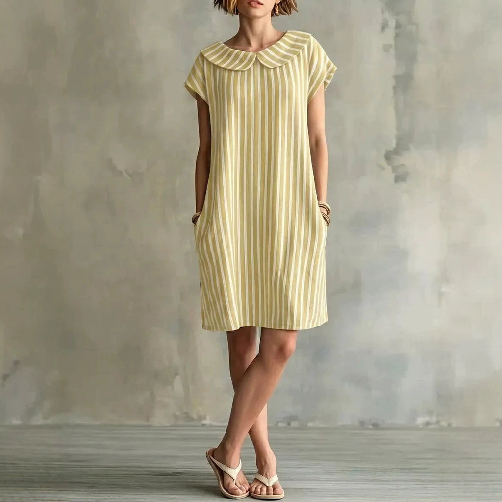 Women's striped bodycon midi dress by Plush Fashion Hub, high-waist sleeveless casualwear with bold horizontal stripes.
