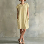 Women's striped bodycon midi dress by Plush Fashion Hub, high-waist sleeveless casualwear with bold horizontal stripes.