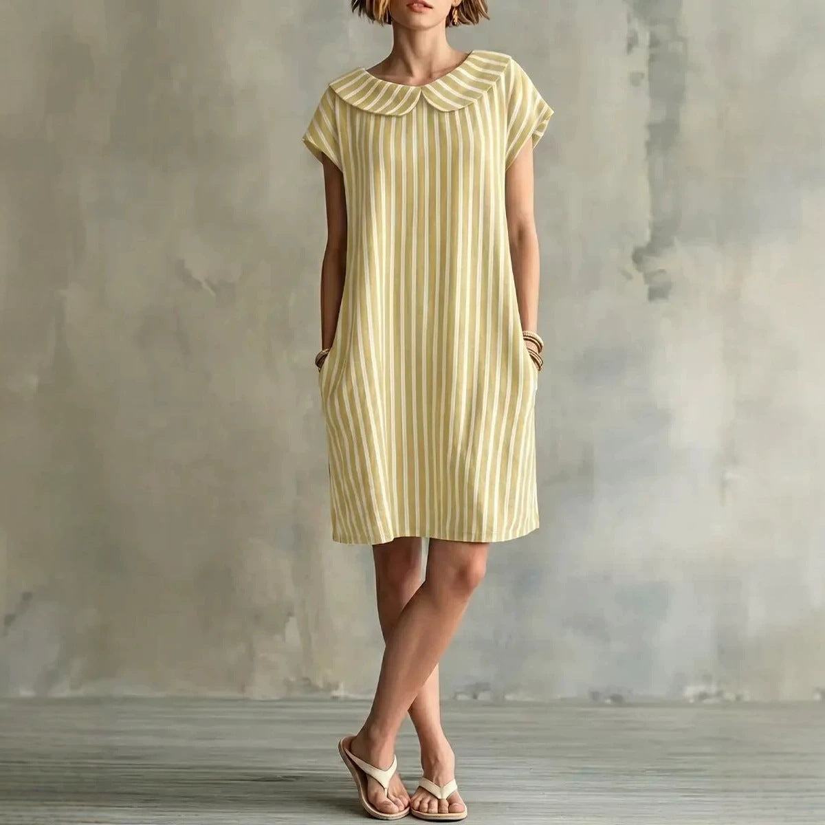 Women's striped bodycon midi dress by Plush Fashion Hub, high-waist sleeveless casualwear with bold horizontal stripes.