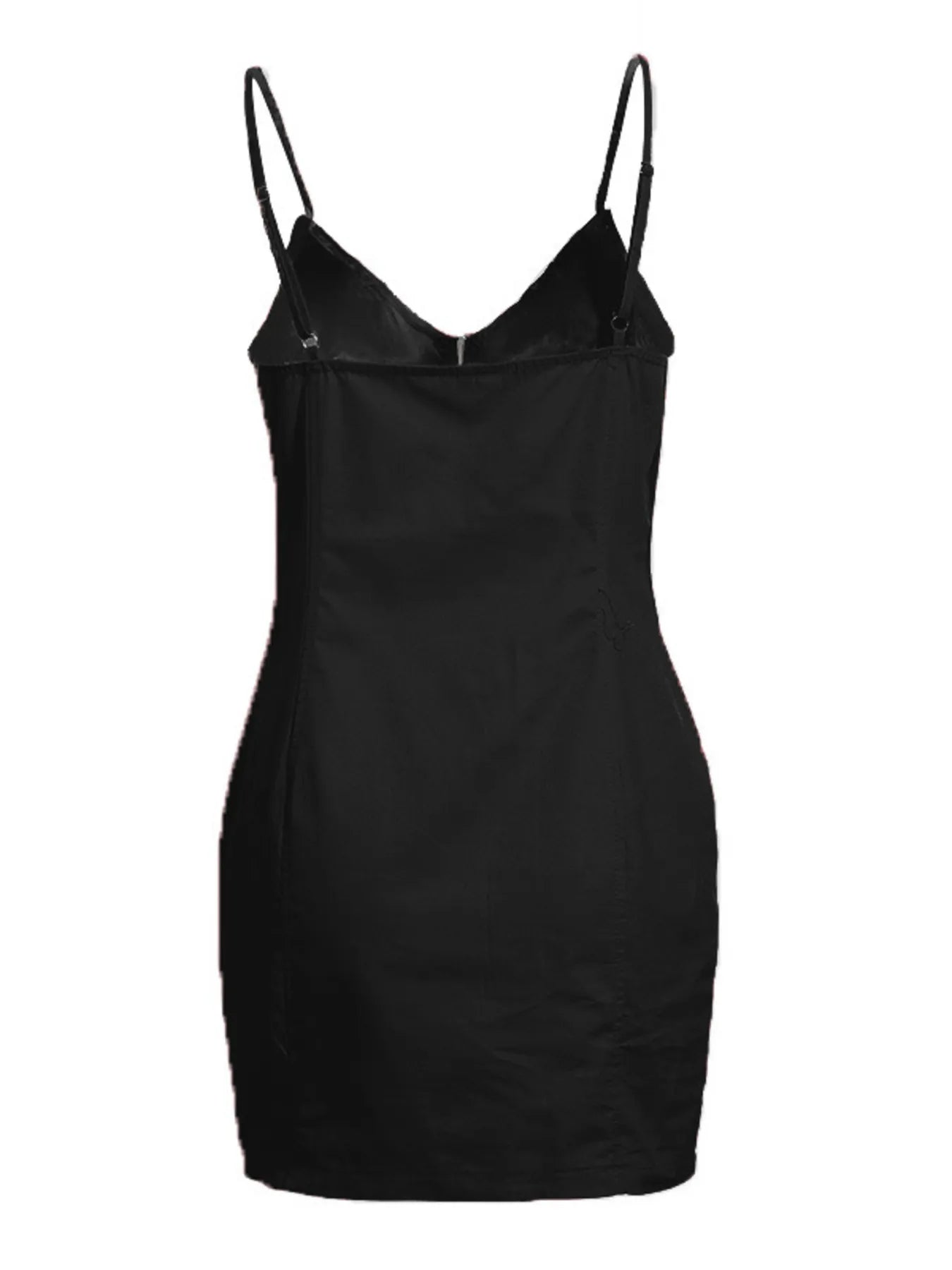 Plus size Shopimist full size zip-front bodycon mini dress displayed on a mannequin, featuring a sleek, fitted design.