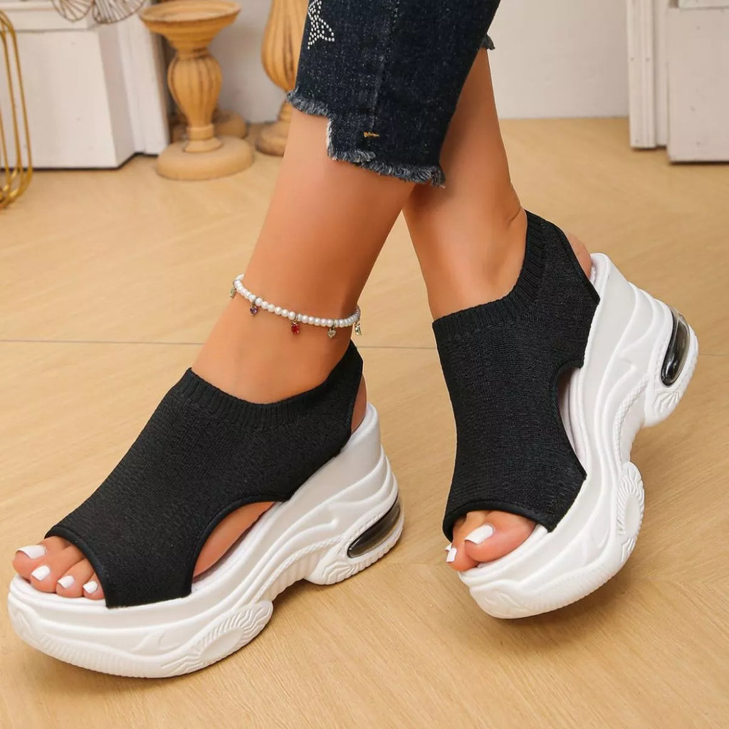 Shopimist peep toe platform sandals with chunky heels and ankle straps, stylish open-toe design for trendy summer footwear.