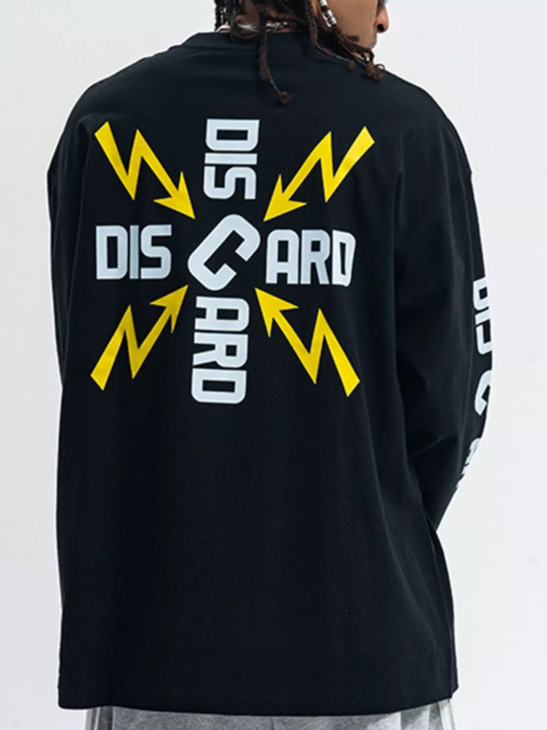 Men's long sleeve round neck T-shirt by Trendsi, shown in a casual fit with soft fabric and classic design.