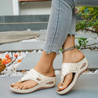 Shopimist toe post wedge sandals featuring a stylish design with wedge heels and open toes, perfect for summer and casual wear.