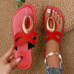 Open toe golden accent sandals by Shopimist with sleek straps and stylish design, perfect for summer footwear.