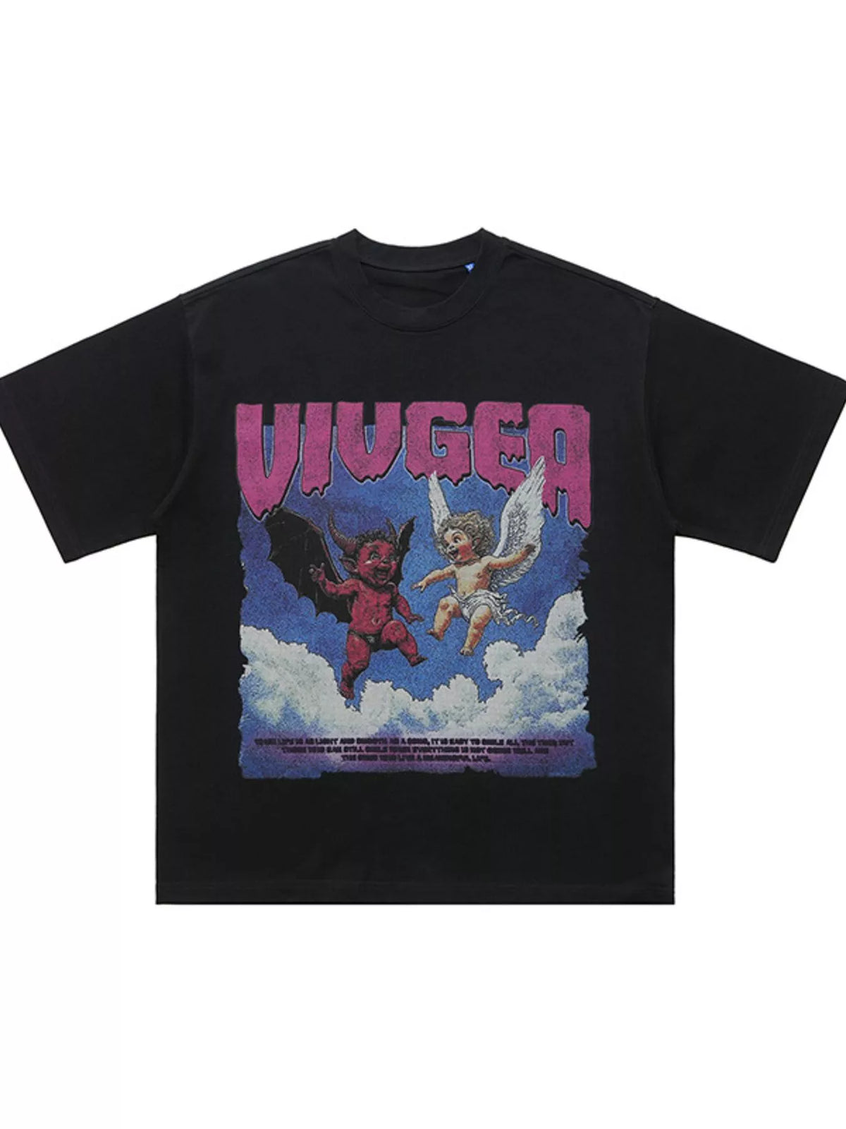 Men's graphic round neck short sleeve T-shirt from Trendsi, featuring a stylish design on soft fabric.