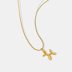 Gold-plated titanium steel puppy pendant necklace featuring a cute puppy shape, stylish jewelry accessory.
