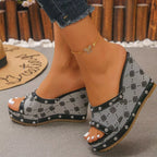 Shopimist peep toe wedge sandals with ankle straps and high platform, featuring stylish design and open toe style.