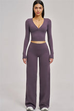 Fitglutes Activewear long sleeve crop top from The Swoon collection, shown in a close-up image highlighting the fabric and fit.