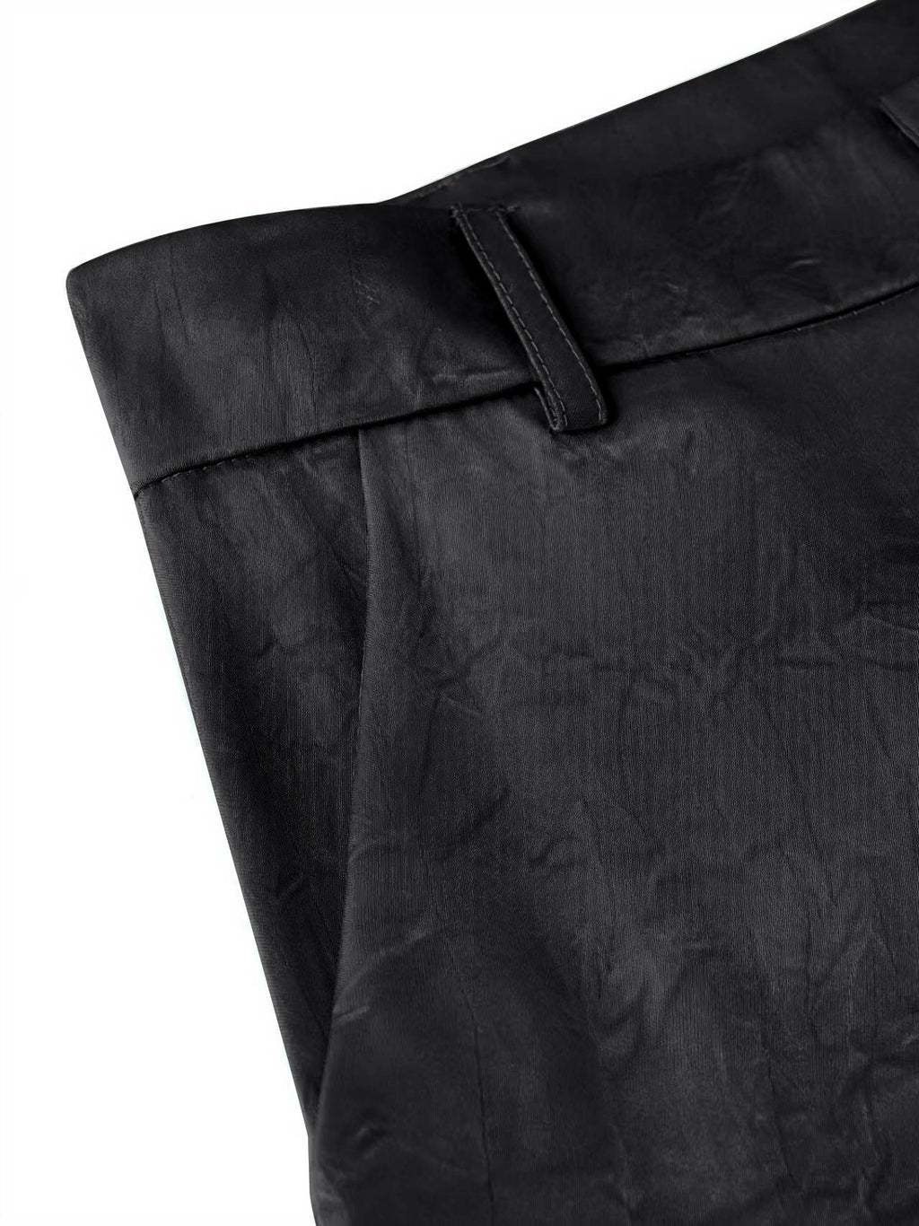 Women's silky satin high-waist wide-leg trousers with pockets, casualwear by Plush Fashion Hub, shown in a relaxed fit style.