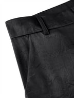 Women's silky satin high-waist wide-leg trousers with pockets, casualwear by Plush Fashion Hub, shown in a relaxed fit style.