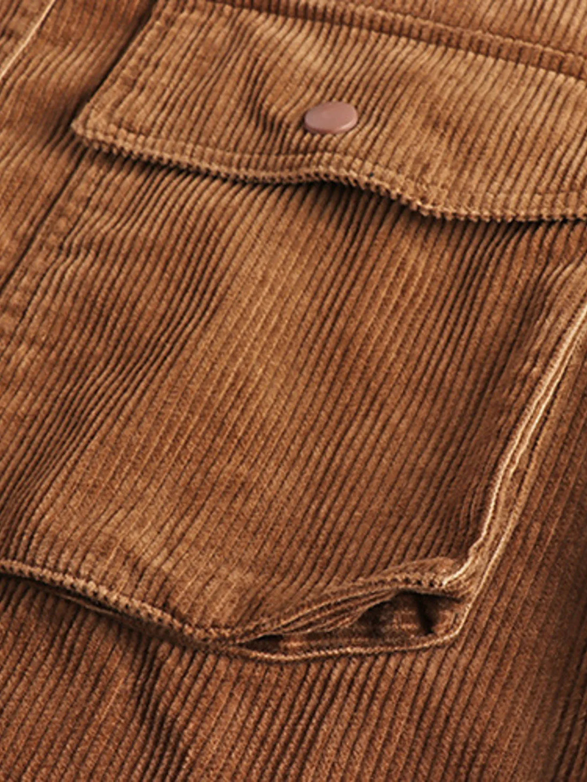 Men's plus size corduroy button-up long sleeve jacket by Trendsi, shown in a stylish, textured corduroy fabric with front buttons.