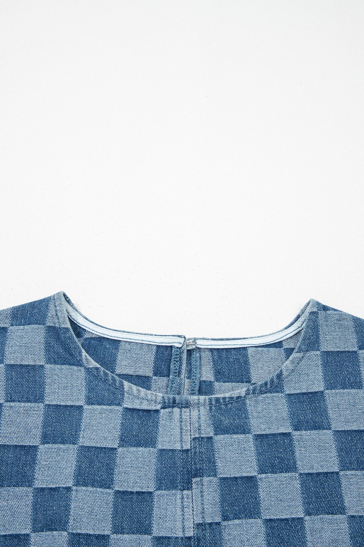 Threaded Pear Jessie Hem Checkered Mini Dress showing a stylish mini dress with a checkered pattern and hem detail.