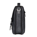 Men's retro casual leather business briefcase from Plush Fashion Hub, featuring a classic design with handles and a sleek finish.