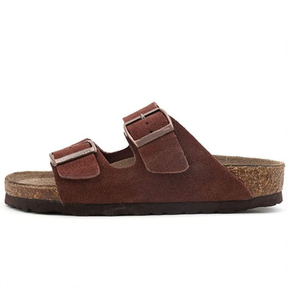 Shopimist double buckle open toe sandals with stylish straps and a comfortable sole, perfect for casual summer wear.