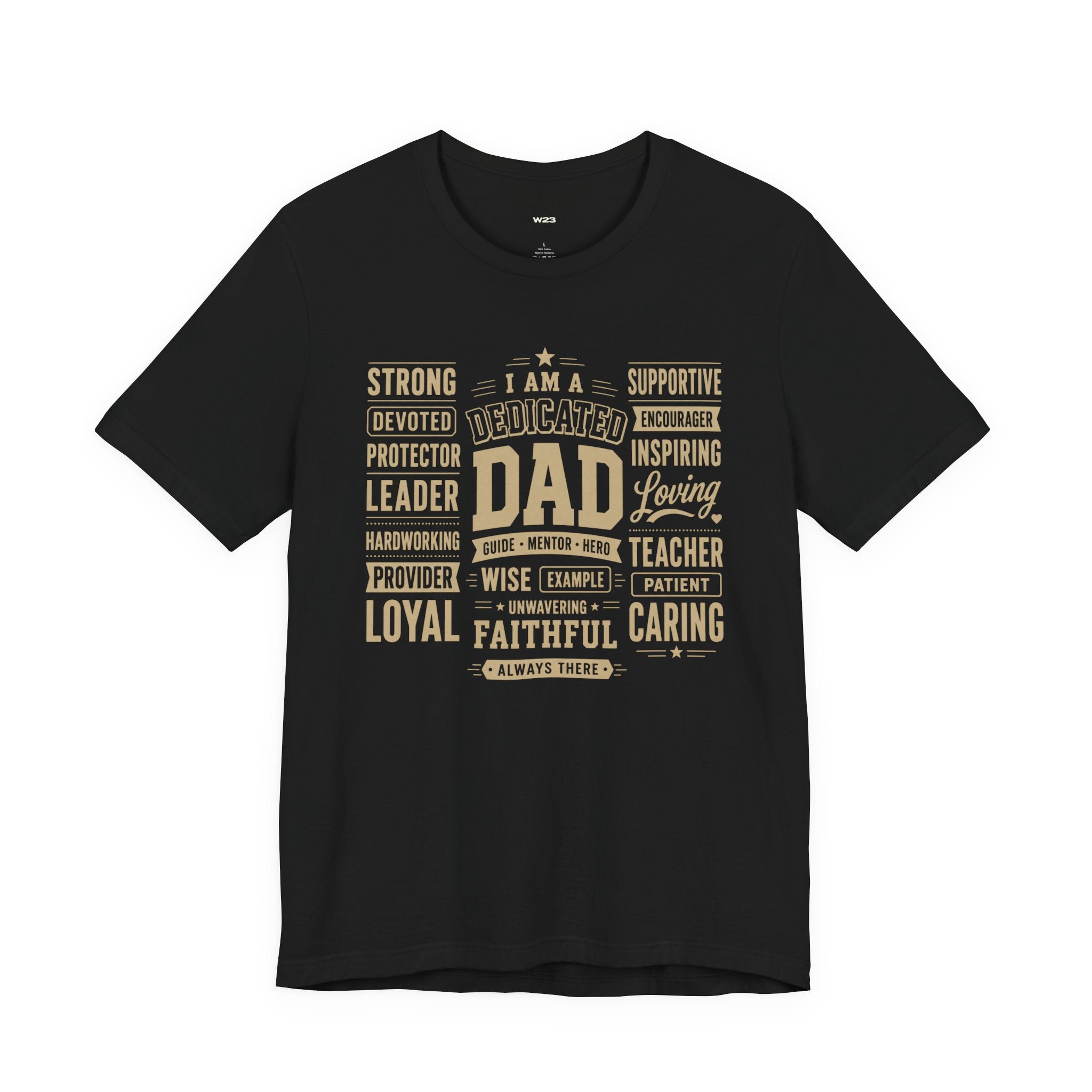 Wear Your Worship Dedicated Dad T-Shirt with "I Am More Than a Title" printed design, showcasing a comfortable men's graphic tee.