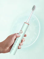 Set of 8 professional electric toothbrushes from Trendsi, featuring sleek design and various brush heads for premium oral hygiene care.