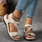 Shopimist open toe wedge sandals with chunky heel and strappy design, perfect for summer casual wear.