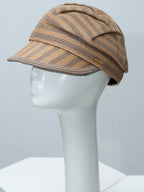 Lightweight woven straw newsboy cap by Plush Fashion Hub, breathable summer hat with a classic, rounded brim and textured straw design.