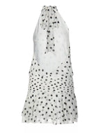 Polka Dot Halter Neck Ruffle Dress