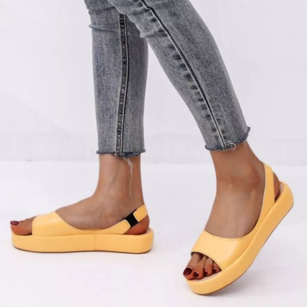 Shopimist peep toe platform sandals featuring a stylish open toe design and chunky heel, perfect for fashionable summer wear.