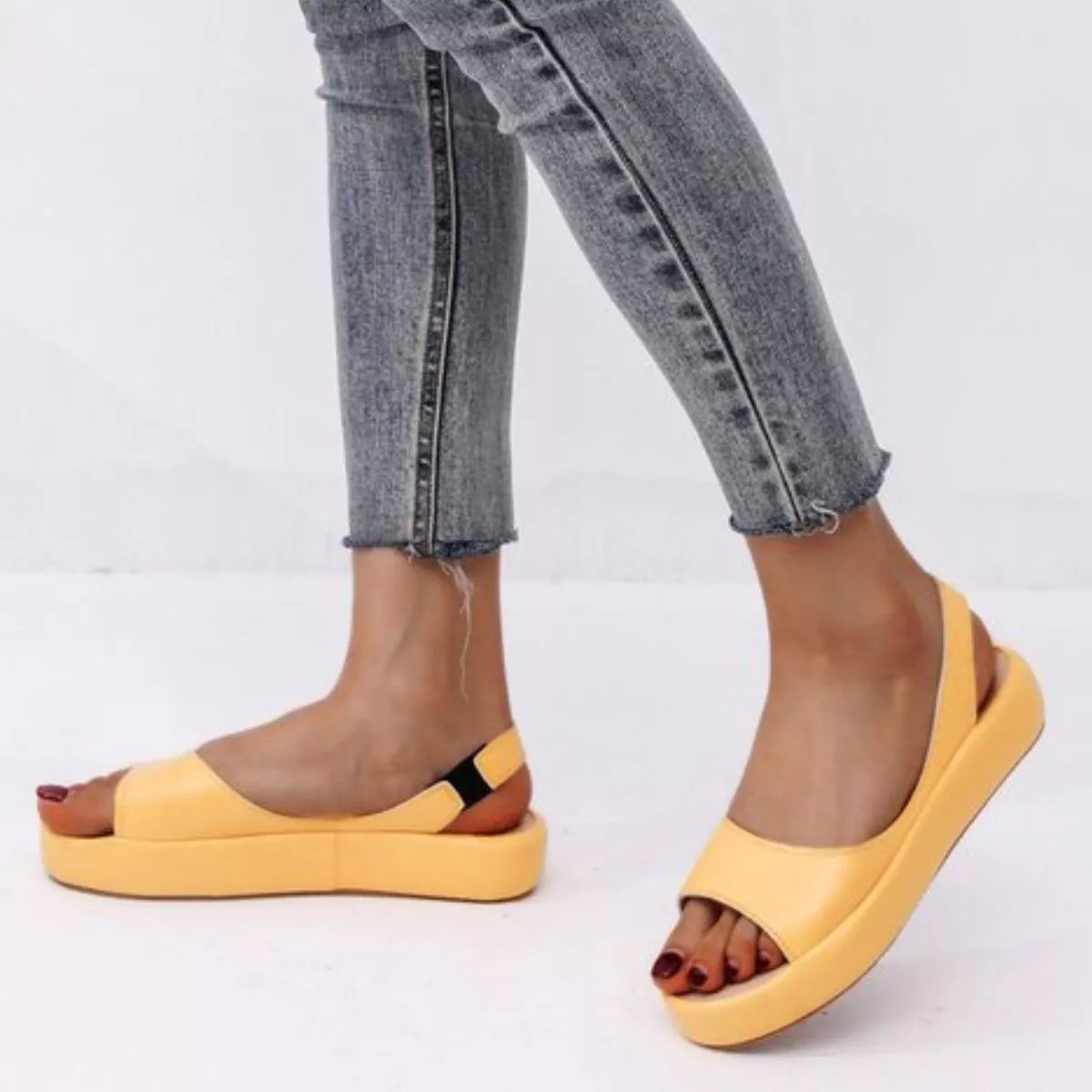 Shopimist peep toe platform sandals featuring a stylish open toe design and chunky heel, perfect for fashionable summer wear.