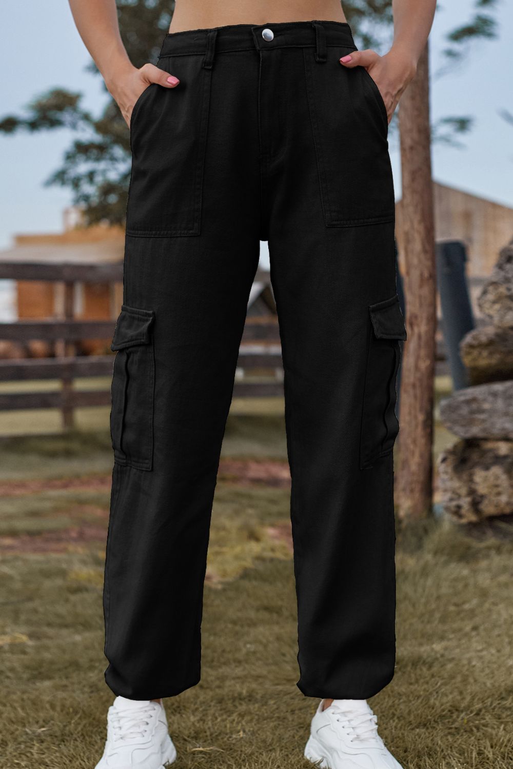 Plush Fashion Shop denim long jeans with front pocket, slim fit style, made from durable blue denim fabric.
