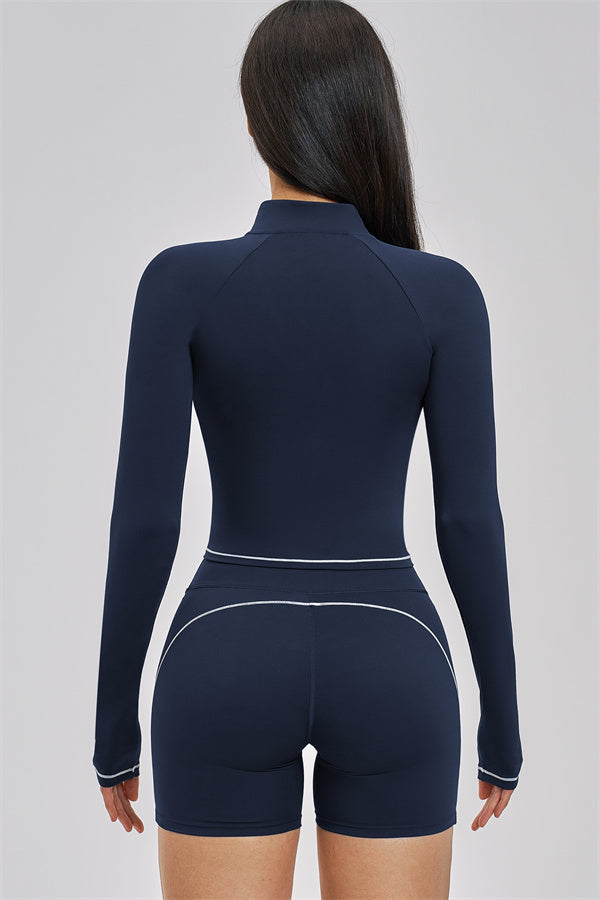 Fitglutes Activewear Unbound Jacket Shorts 2-piece set, featuring stylish gymwear with a fitted jacket and matching shorts for workout comfort.
