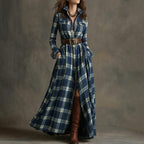Women's printed lapel slim-fit dress in casualwear style by Plush Fashion Hub, featuring a fashionable and comfortable design.