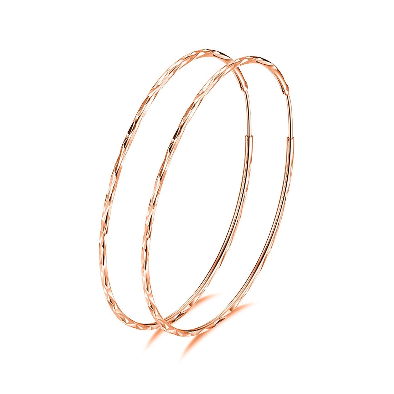 Sterling silver circle endless hoop earrings for women, stylish jewelry gift by Plush Fashion Hub.