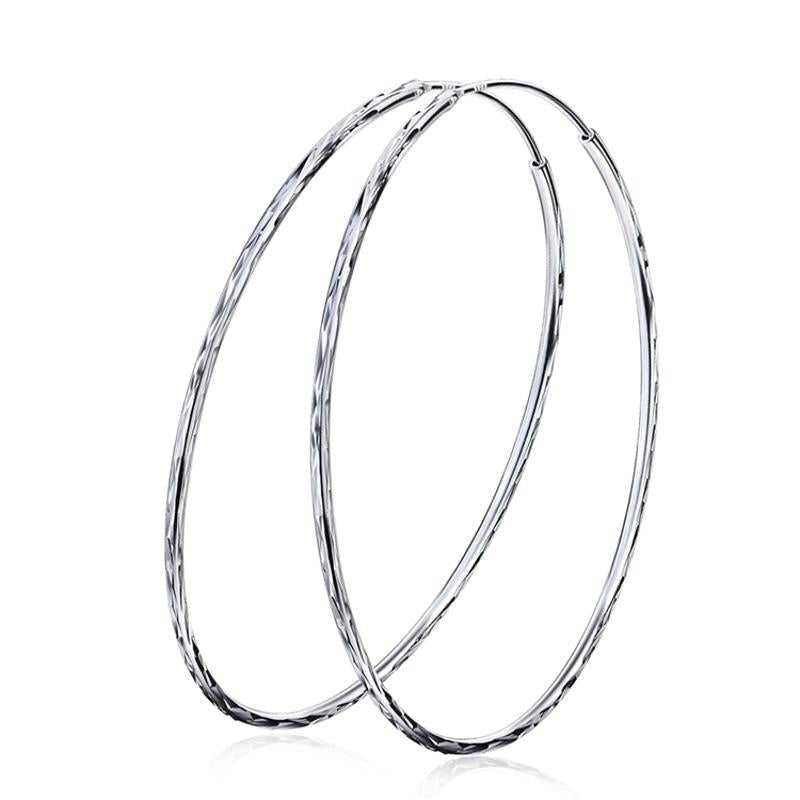 Sterling silver circle hoop earrings for women, stylish endless design from Plush Fashion Hub, perfect gift option.