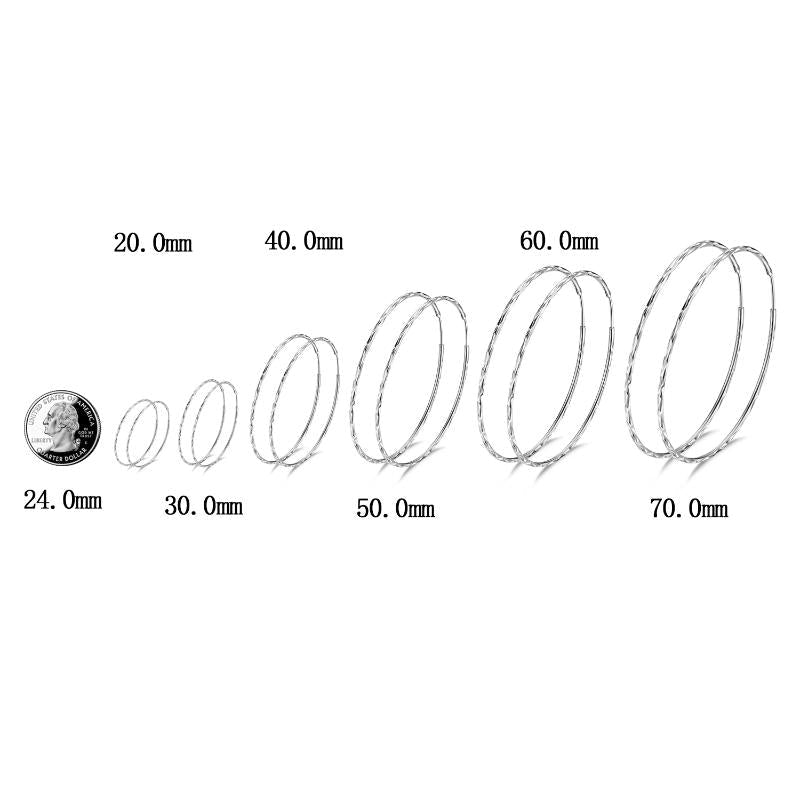 Sterling silver circle endless hoop earrings for women, showcasing smooth, polished hoops ideal for gift-giving and stylish wear.
