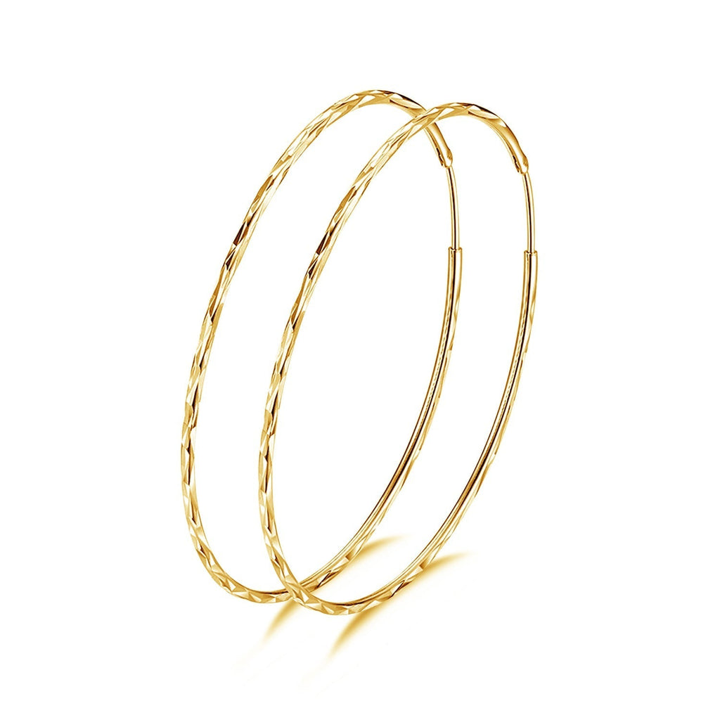 Sterling silver circle endless hoop earrings for women, featuring a sleek, minimalist design perfect for gifting or everyday wear.