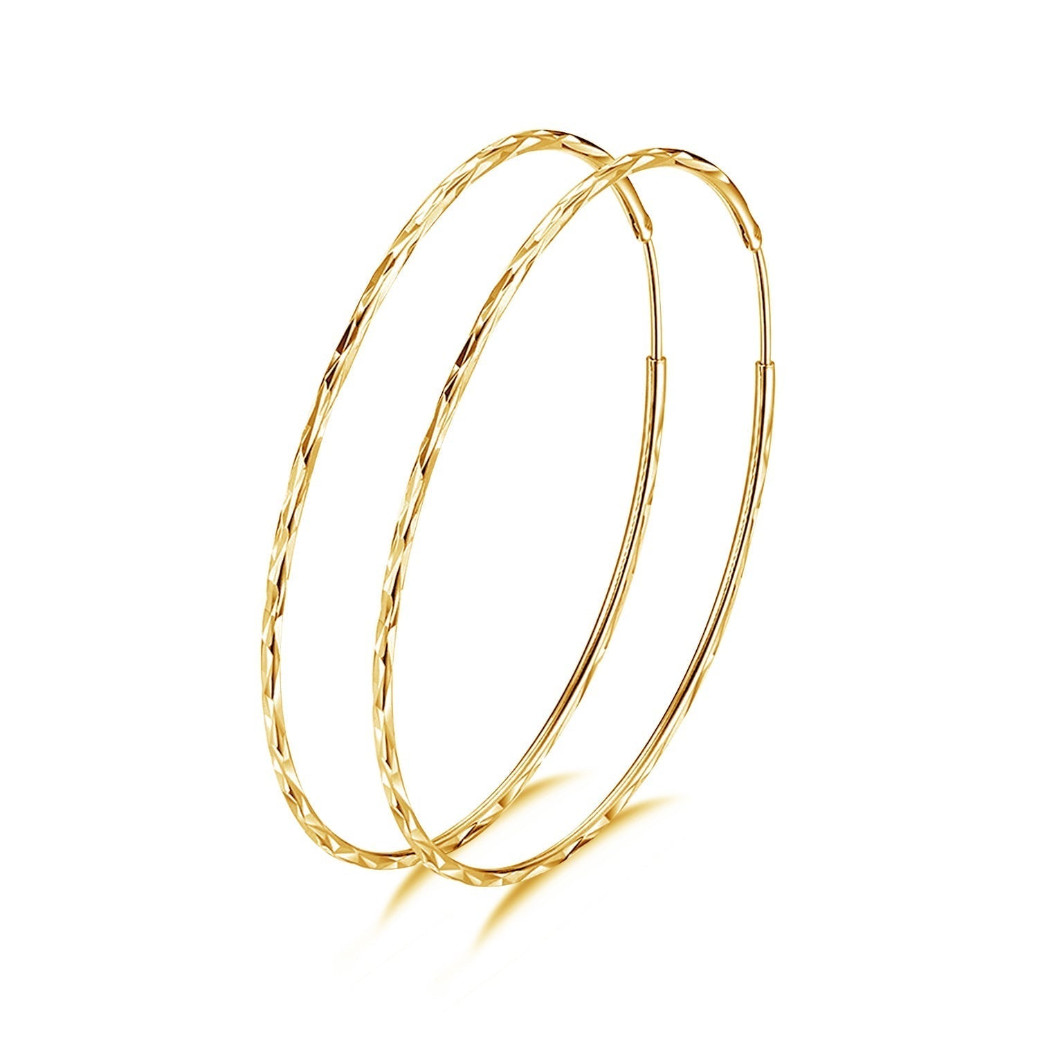 Sterling silver circle endless hoop earrings for women, featuring a sleek, minimalist design perfect for gifting or everyday wear.
