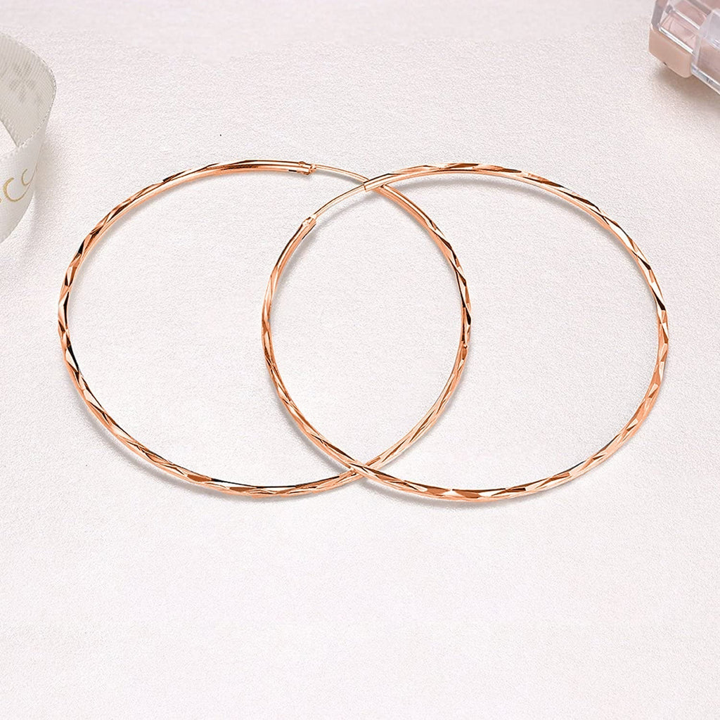 Sterling silver circle endless hoop earrings for women, stylish jewelry gift by Plush Fashion Hub.